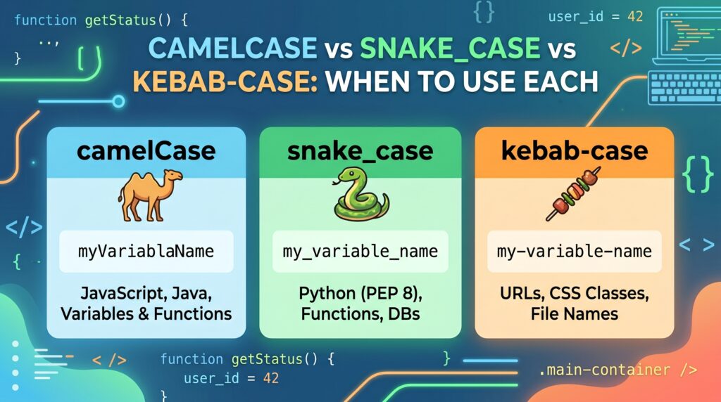 camelcase vs snake case vs kebab case